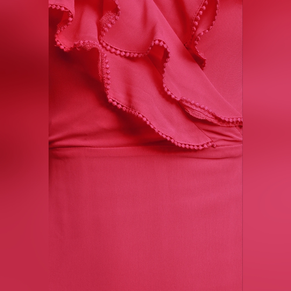 Lulu's Fuchsia Ruffle V-Neck Maxi Dress - Picture 10 of 13
